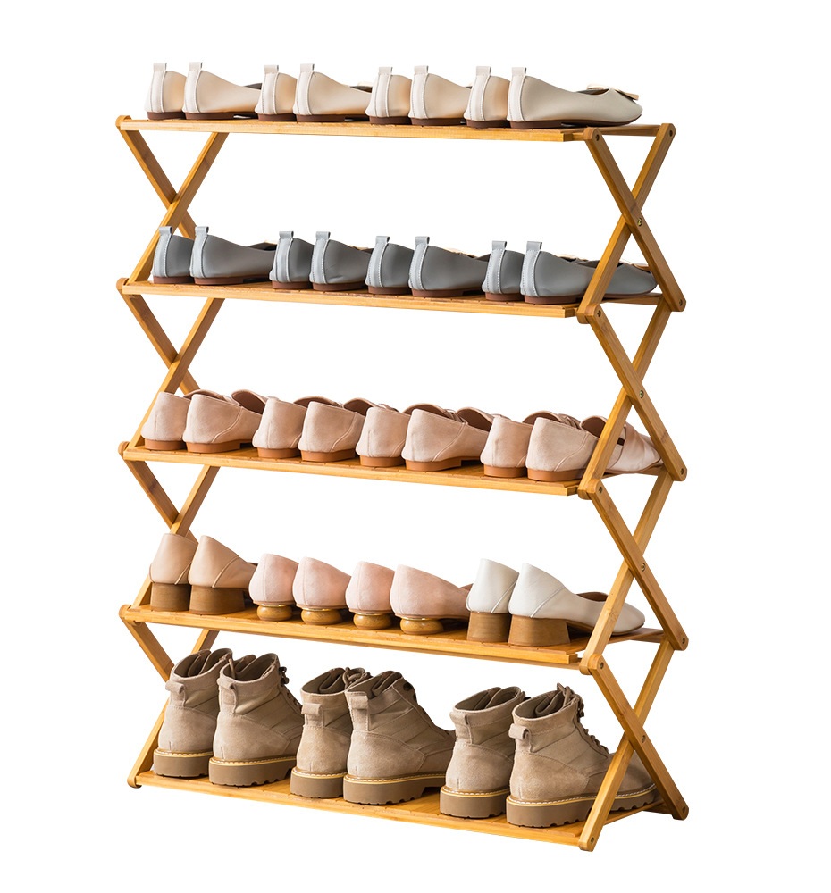 접이식신발장 폭좁은신발장 폴딩 현관 좁은공간 수납장 목재색상 2겹-50CM - 상세 이미지 2