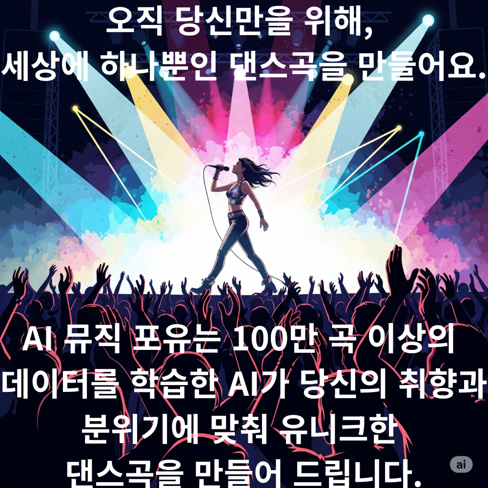 맞춤형 AI음악제작 댄스곡 - ai뮤직포유 - 상세 이미지 3