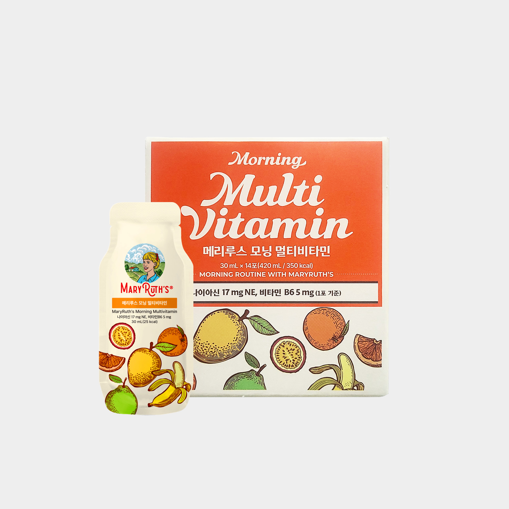 [공식] 메리루스 모닝 멀티비타민 고함량 액상 비타민음료 열대과일맛 14포