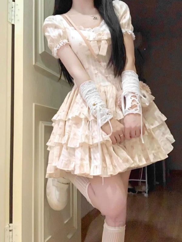 여성 여름 퍼프 슬리브 드레스 우아한 비치원피스 바캉스 휴양지룩 편안한 착용감 스타일리시한 디자인 데일리룩 - 상세 이미지 3