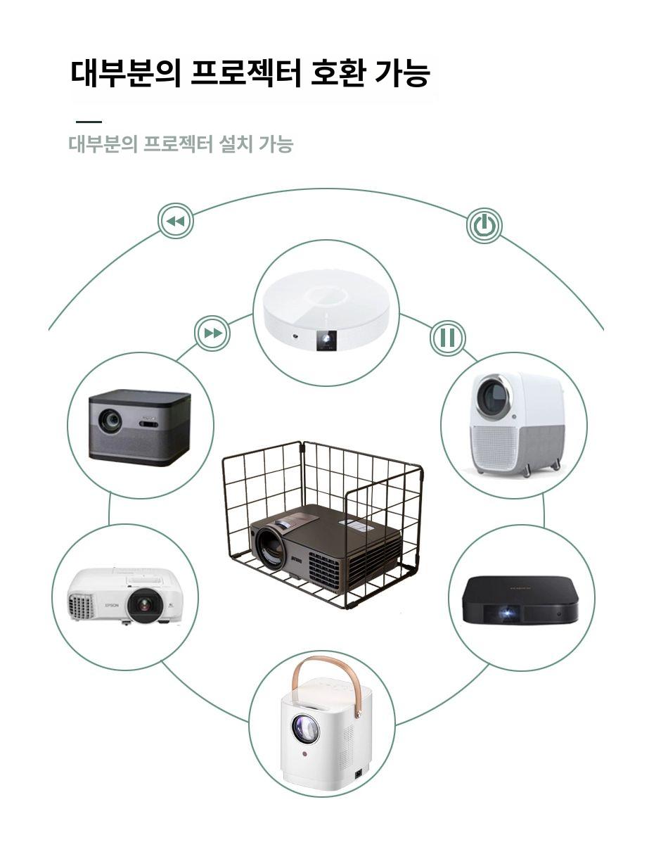 빔 프로젝터 거치대 천장 높이 가정용 브라켓 프로젝터거치대 빔거치대 천장거치대 소형 블랙 수납장 1층 0x0형 - 상세 이미지 3