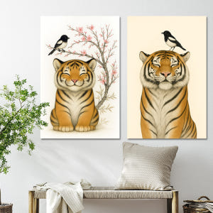 아기 호랑이 그림 거실 인테리어 액자 아이방 벽 꾸미기 2세트소형 솔직 후기 | 실제 배치 사진 포함 - 상품 이미지 4
