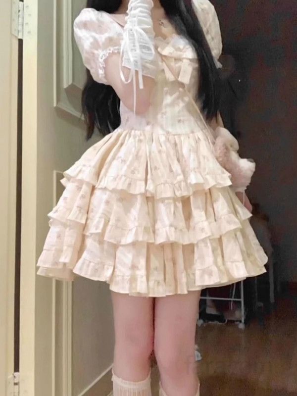 여성 여름 퍼프 슬리브 드레스 우아한 비치원피스 바캉스 휴양지룩 편안한 착용감 스타일리시한 디자인 데일리룩 - 상세 이미지 2