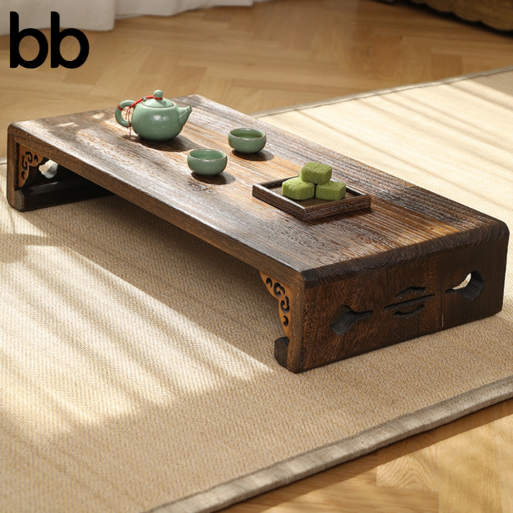 다과상 다도상 차판 원목찻상 차상 개다리 돌상 테이블 꽃모양 전통찻상 나무 미니 60cm - 상세 이미지 3