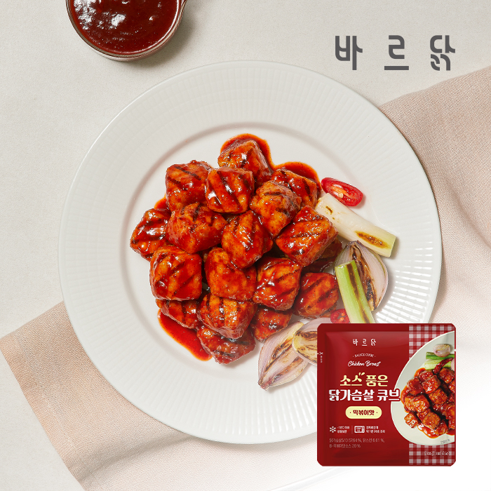 바르닭 소스품은 닭가슴살 큐브 떡볶이맛 21팩 - 상품 이미지
