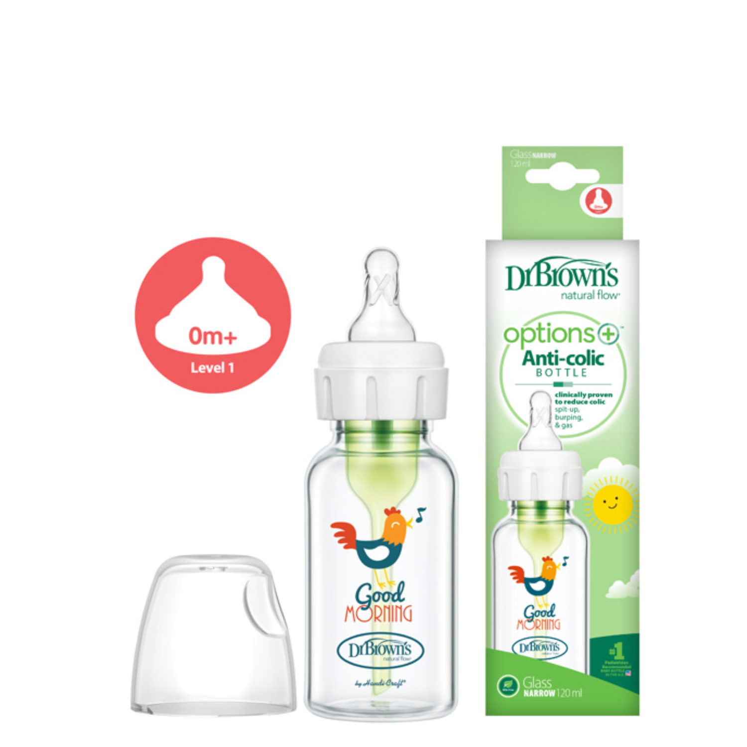 닥터브라운 오피셜 / 유리데코 젖병 내로우넥 120 250ml, 2개 3개, 젖꼭지 포함 - 상세 이미지 3