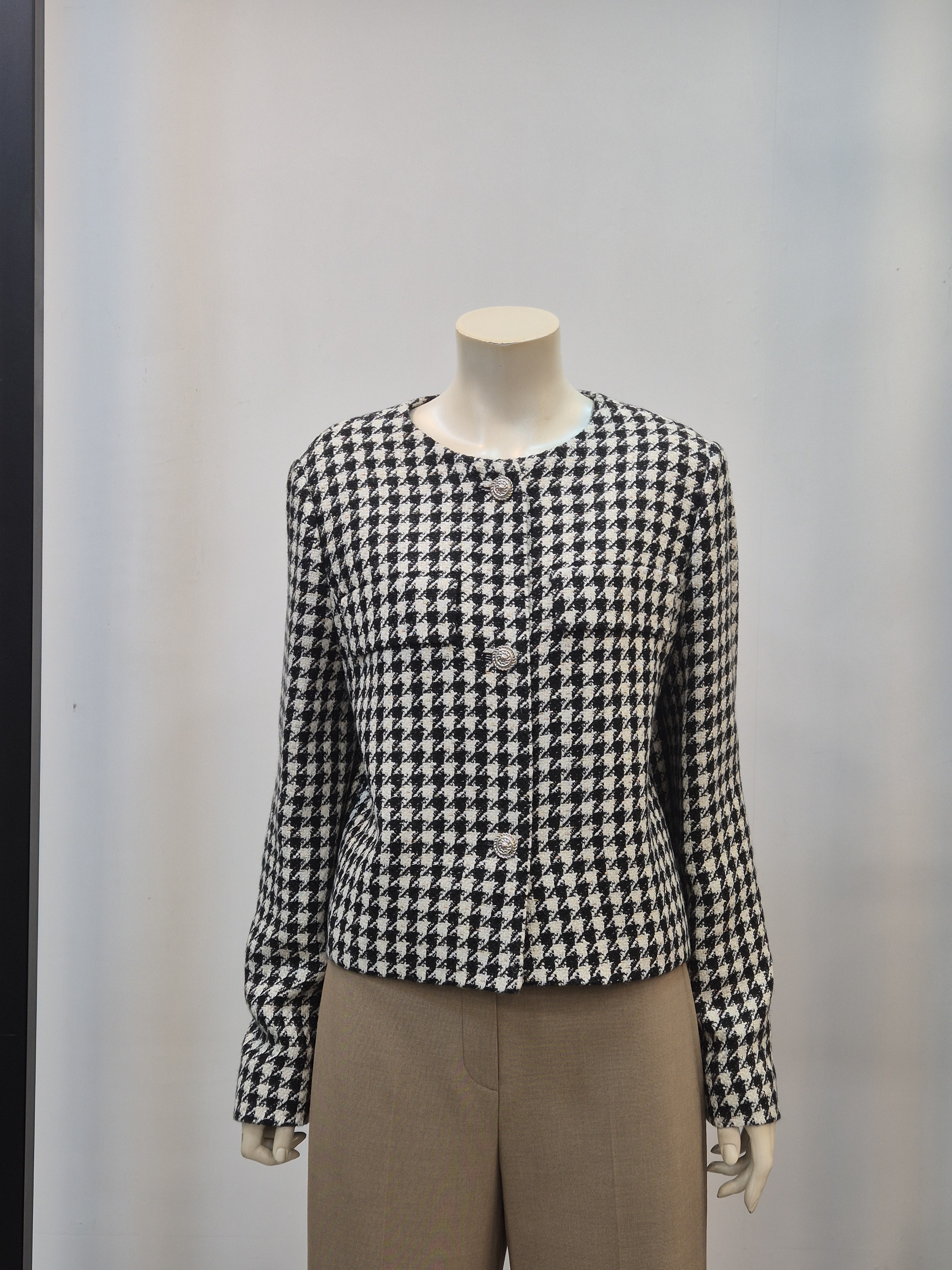 쉬즈미스 라운드넥 트위드 가을 자켓 결혼식 상견례 P332100