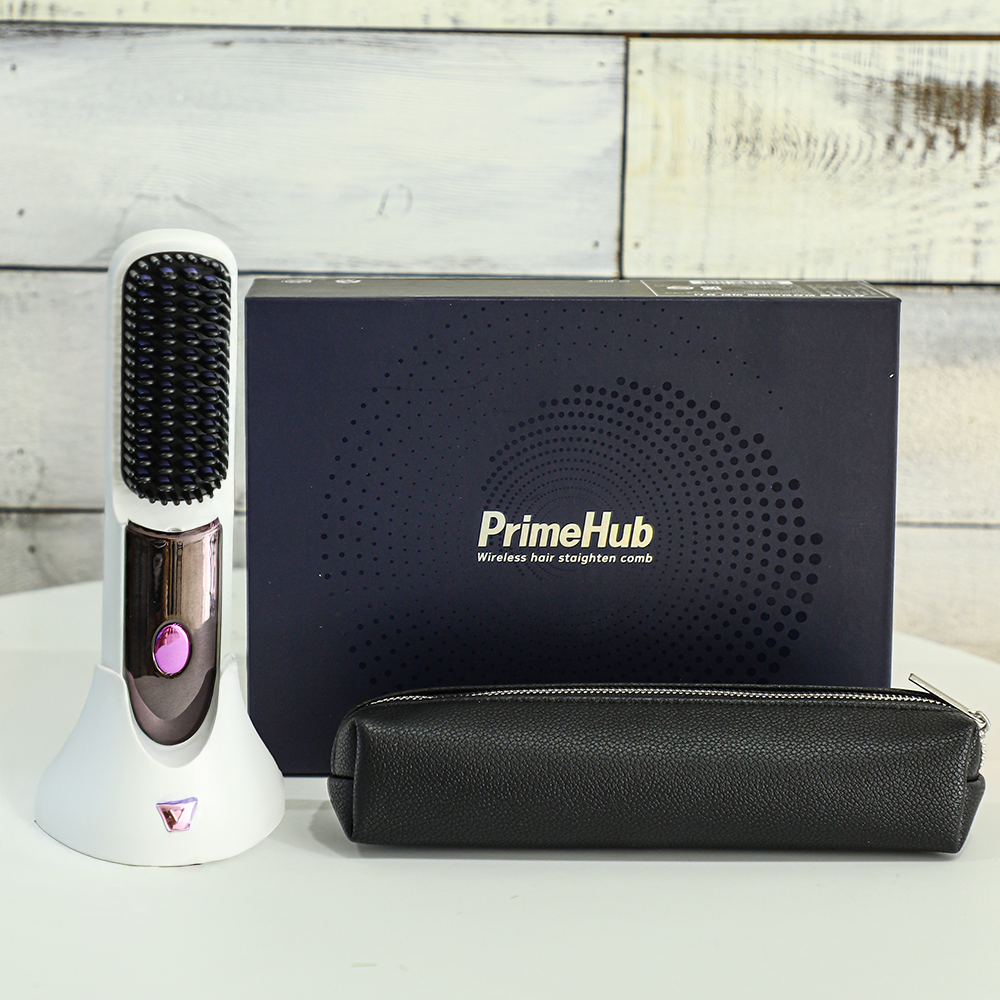 2025년 8월 신제품 프라임허브 무선 빗 고데기 청담스타일 헤어 뿌리 볼륨 매직기 브러쉬