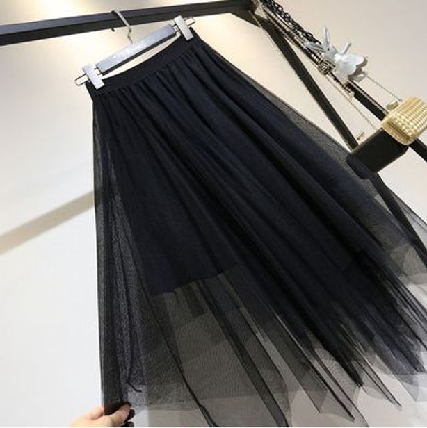 라인댄스 스커트 시폰 댄스복 치마 라틴 발레 요가 살사 살구색 73cm 추천 신장 153-159cm - 상세 이미지 2
