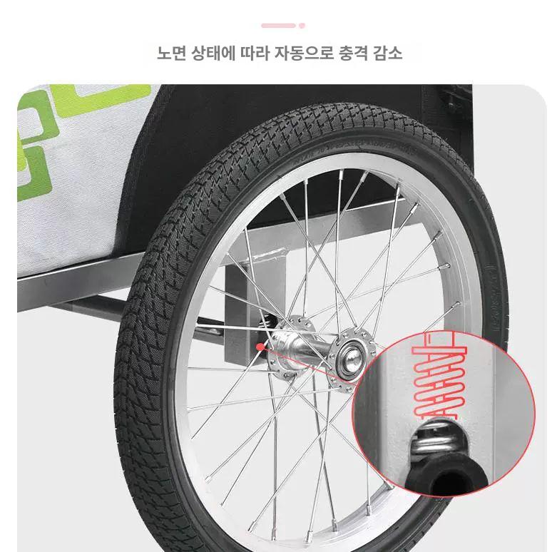 솔비에 자전거트레일러 자전거 짐 캠핑 짐수레 카트 웨건 접이식 블루 2륜트레일러 손으로밀수없음 - 상세 이미지 5