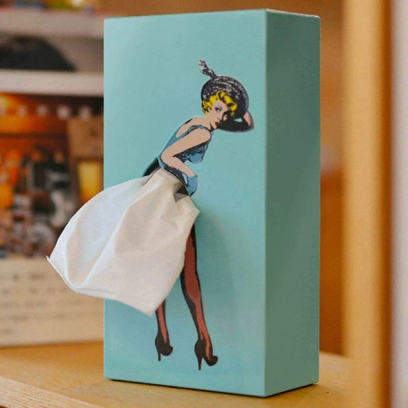 마릴린먼로 휴지 티슈 휴지각 휴지케이스 케이스 각티슈 옐로우 13x7.7x25.5cm - 상세 이미지 2