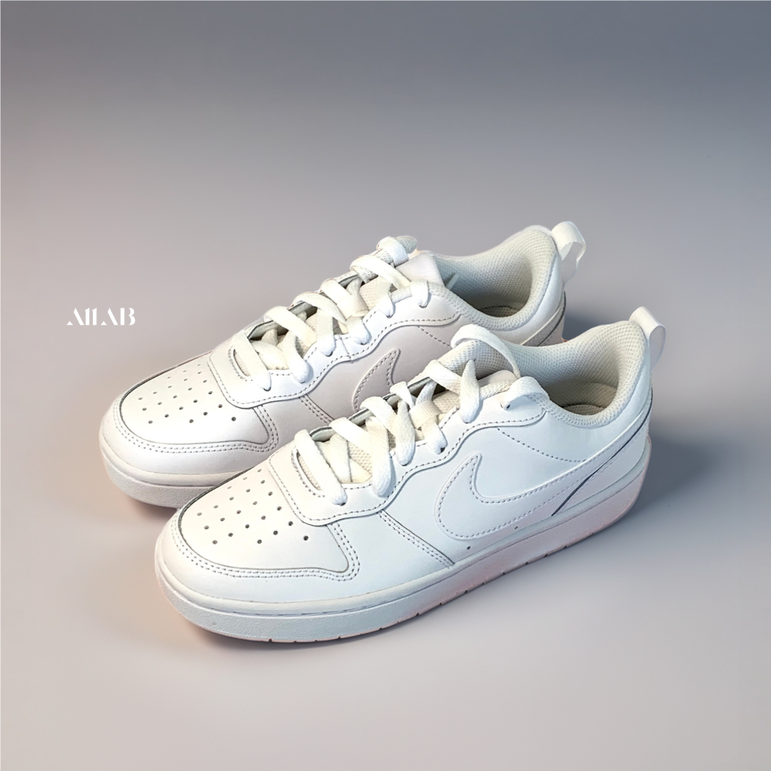 [오늘출발] 나이키 키즈 운동화 코트 버로우 로우 주니어 어린이 초등학생 중학생 신발 화이트, 245