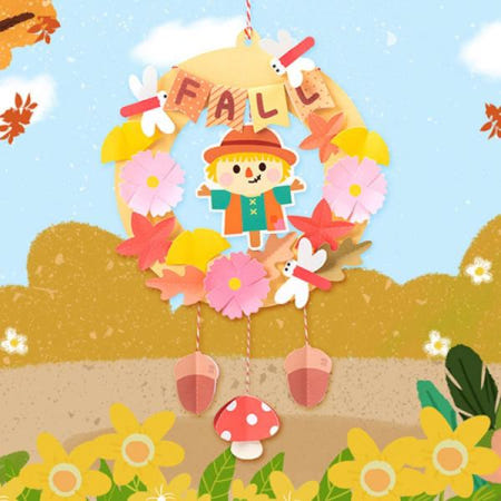 네이처뮤지엄 종이리스 가을이왔어요 허수아비 가을 만들기키트