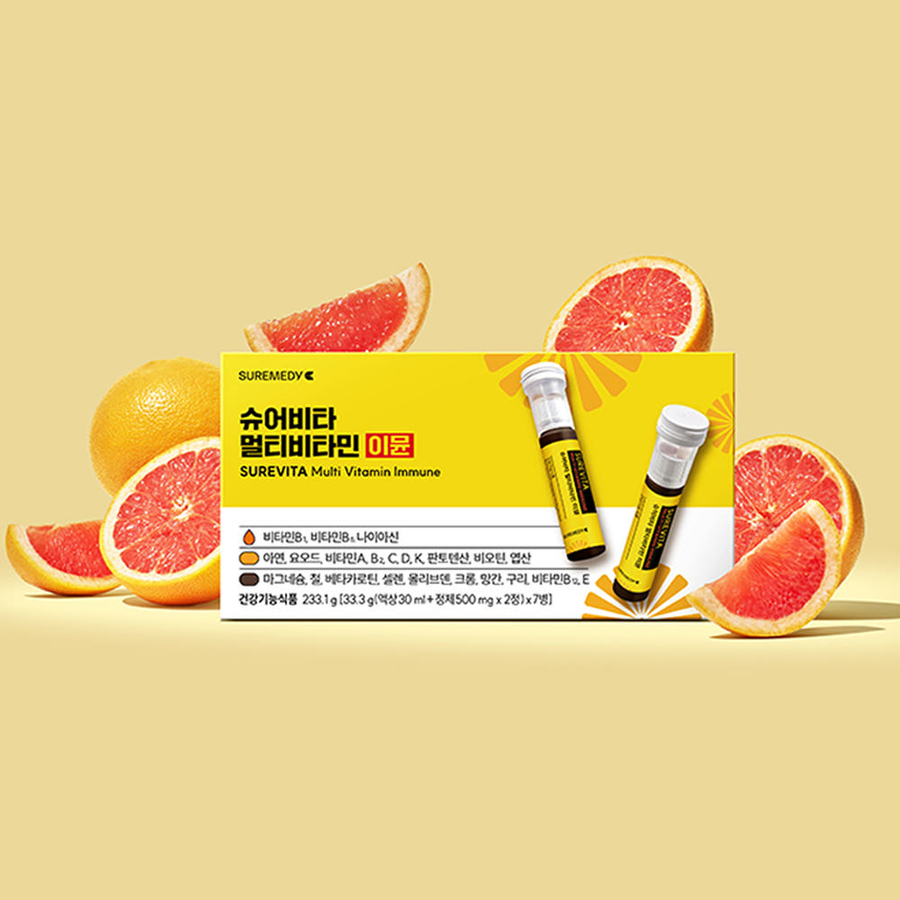 업그레이드 런칭 하루 한병 충전 완료 슈어비타 멀티 비타민 이뮨샷 비타민B군 최대 함량 대용량 30ml 7개입, 2개