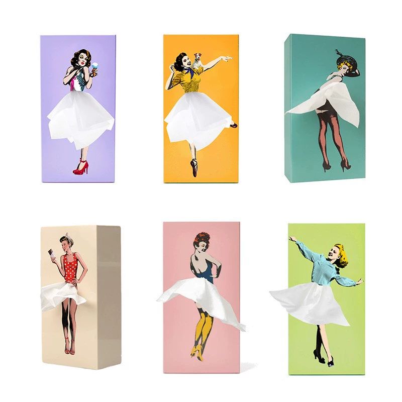 마릴린먼로 휴지 티슈 휴지각 휴지케이스 케이스 각티슈 옐로우 13x7.7x25.5cm - 상세 이미지 5