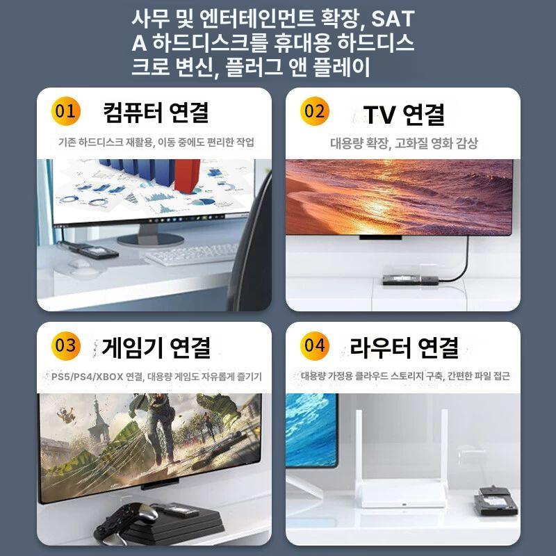 USB 3.0 컨버터 인치 드라이브용 전원 변환컨버터 변환젠더pc usb젠더 usb연장 USB2.0 드라이브 케이블+전원 - 상세 이미지 4