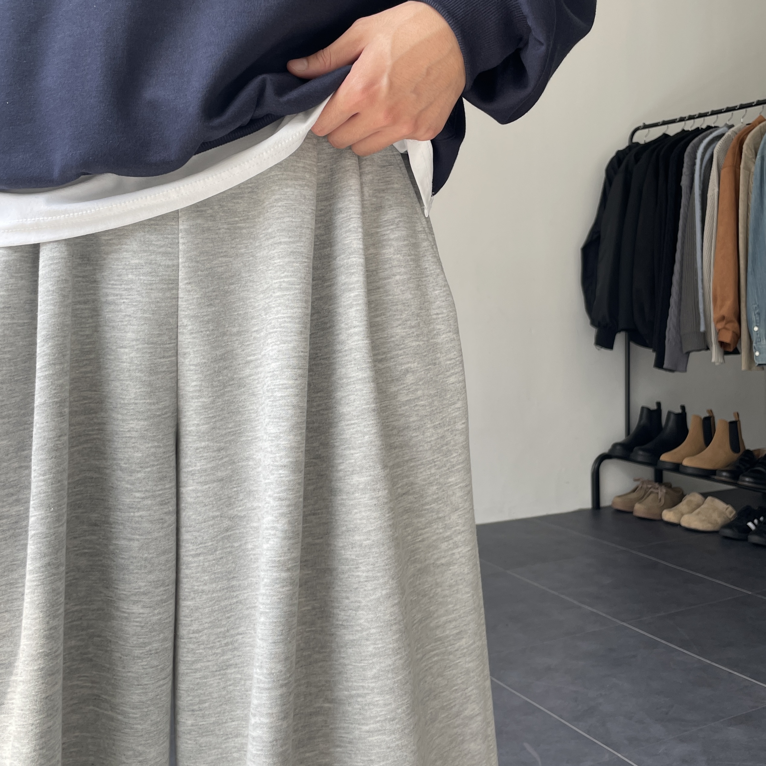 1+1 남자버뮤다팬츠 회색반바지 벌룬팬츠 7부반바지 - 상세 이미지 3