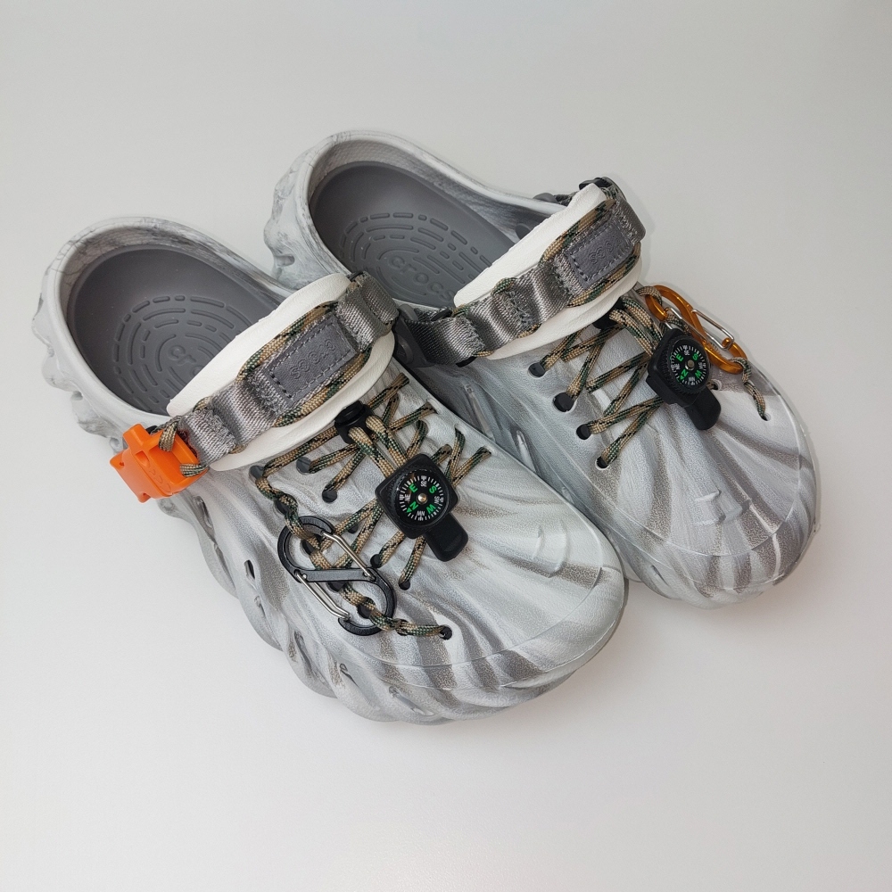 크록스 에코 클로그 본 블랙 파라코드 커스텀 슈즈 207937-2YJ