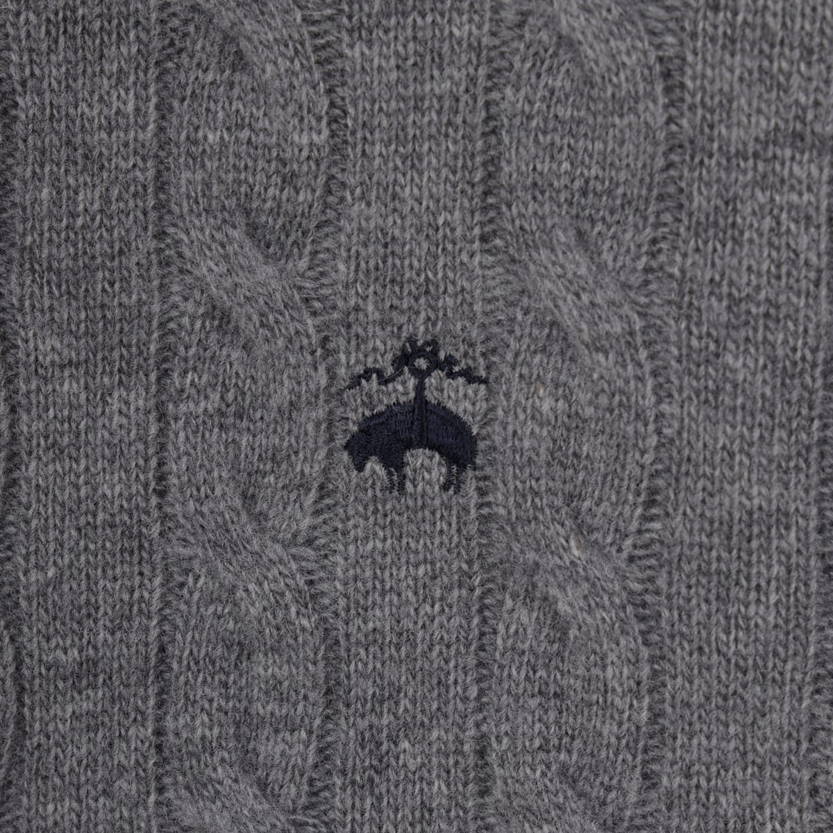[Online Exclusive] 반집업 케이블 스웨터 (그레이) (BBWZMOF411) - 상세 이미지 4