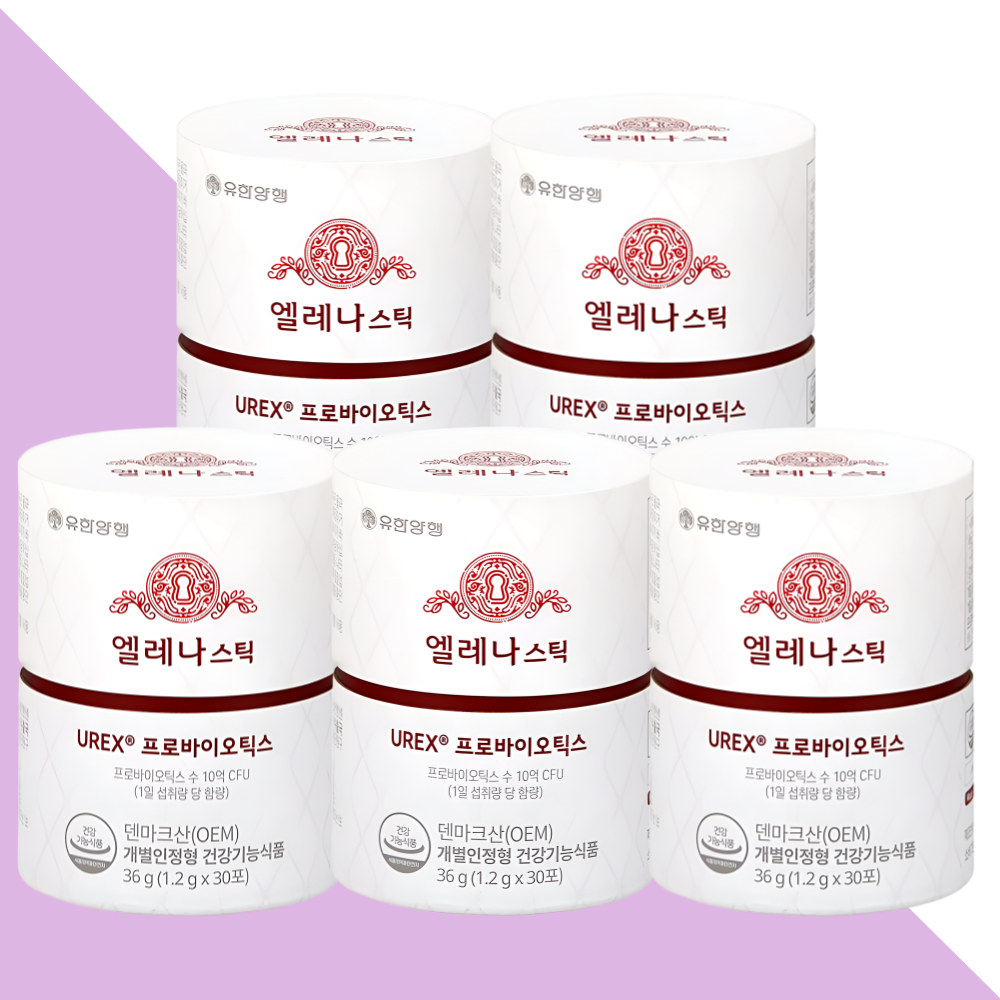 유한양행 엘레나 스틱 질유산균 UREX 분말형 30포X5박스 - 메인 이미지