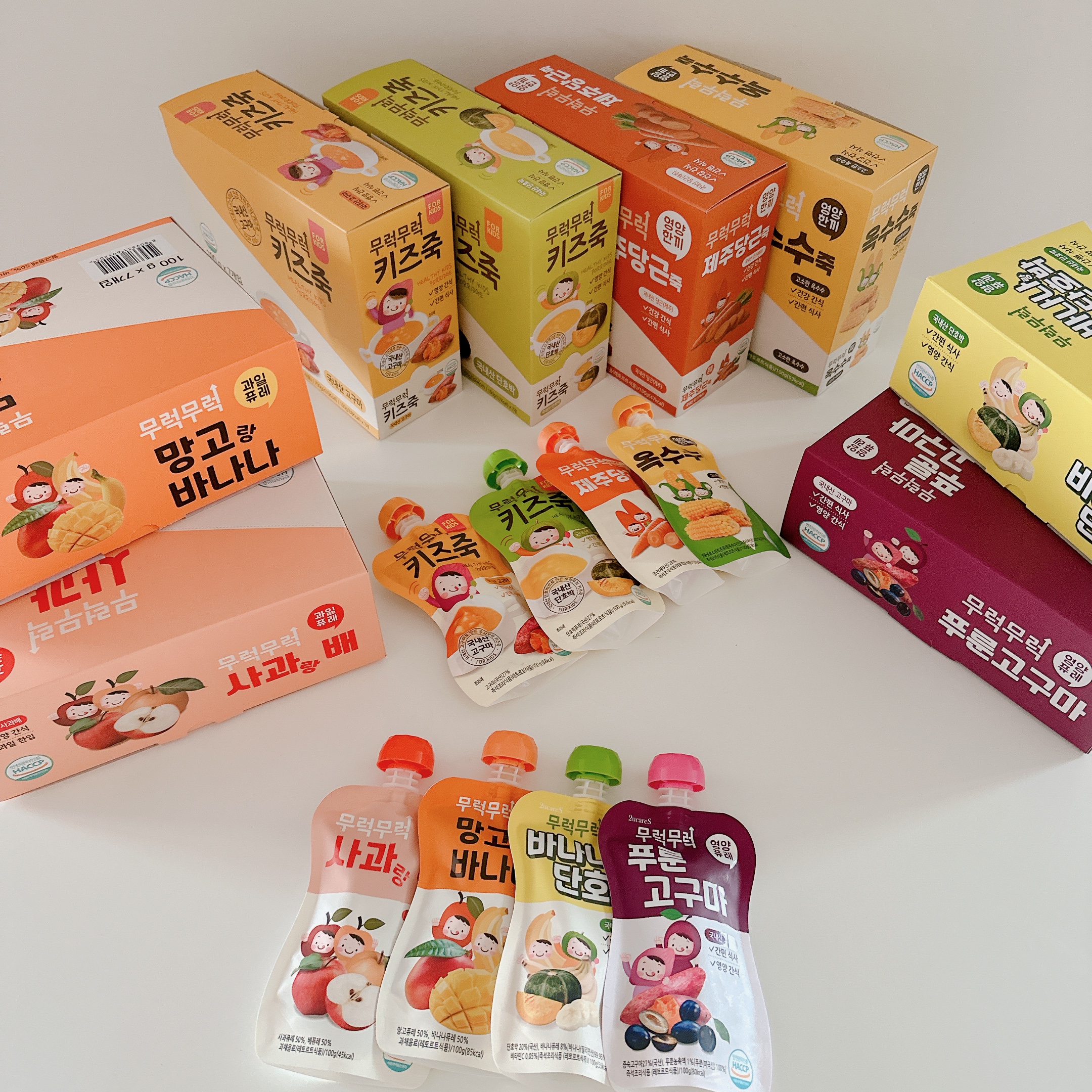 [14:00 이전 주문 당일 출고] 무럭무럭 키즈죽, 과일퓨레 1박스 (100ml x 망고랑 바나나, 100g, 7개