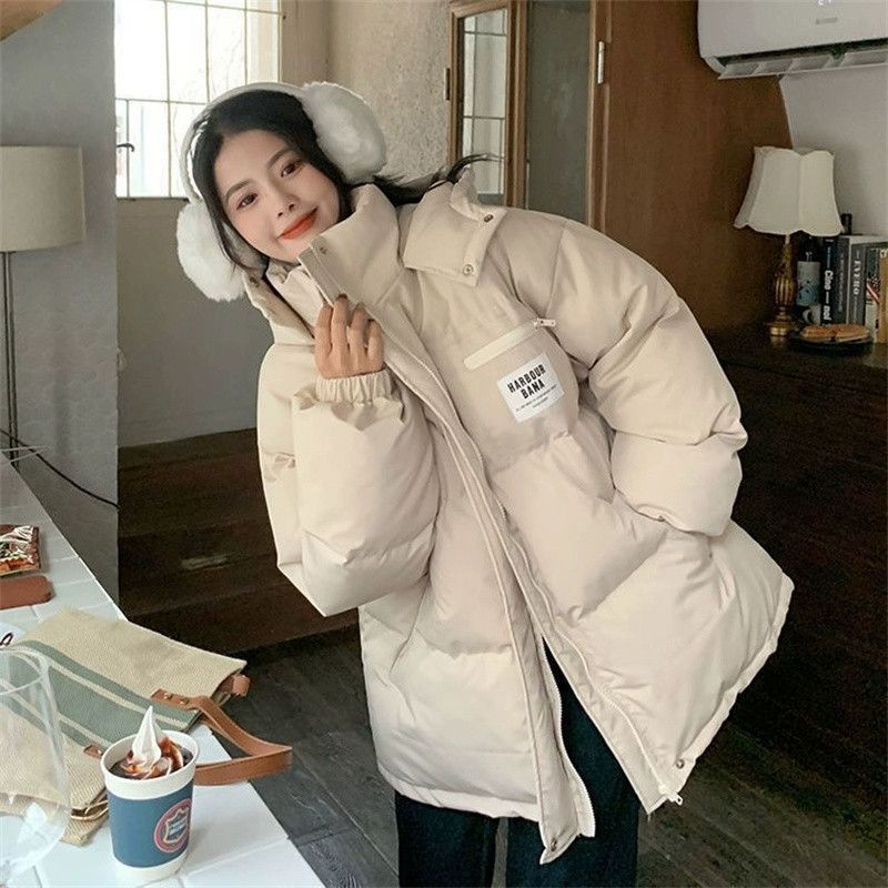 여성 중학생용 루즈핏 경량 패딩 코트 가벼운 착용감 귀여운 디자인 데일리 겨울 아우터 따뜻한 스타일 - 상세 이미지 3