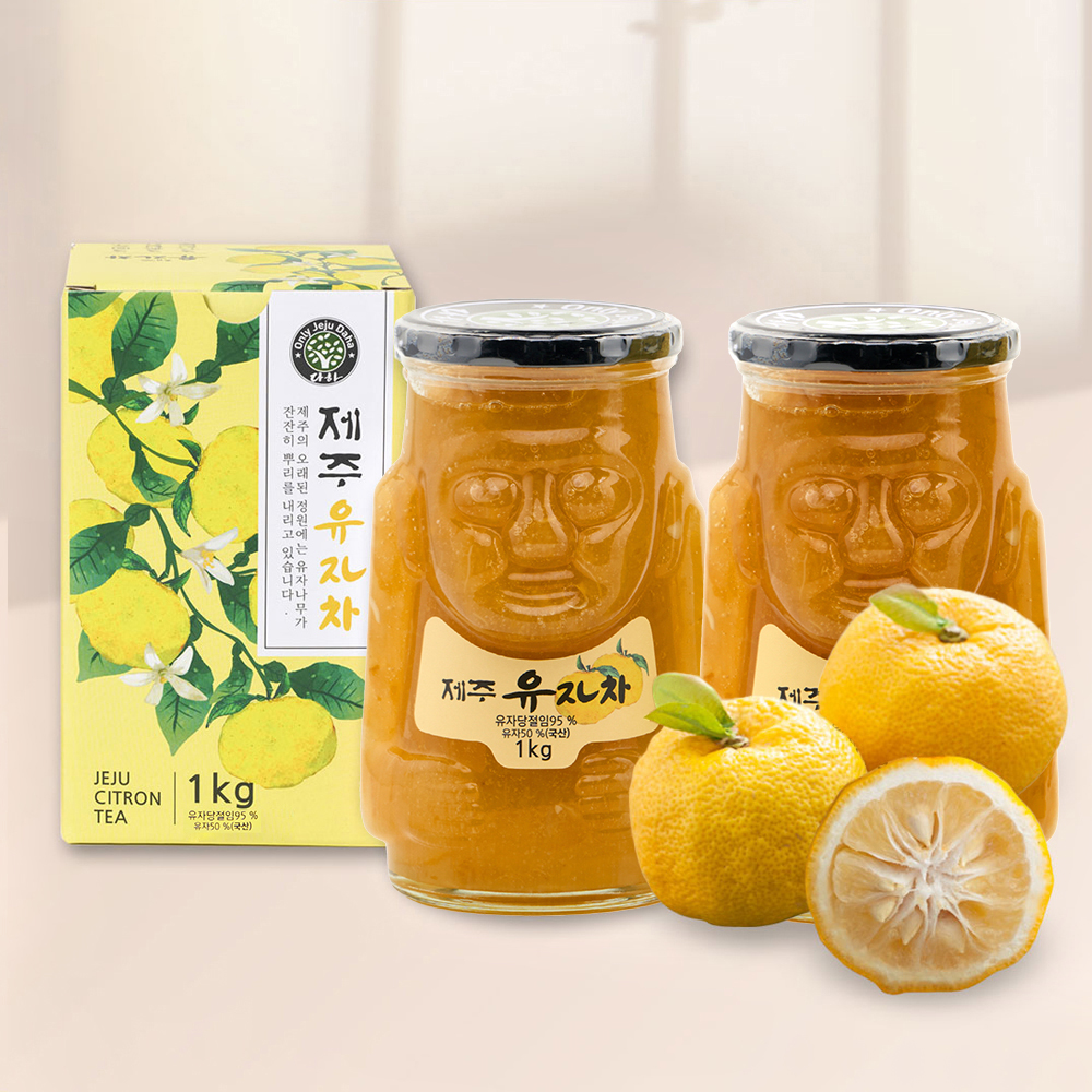 (제주특산)제주 유자차 1kg x 2병 유자청