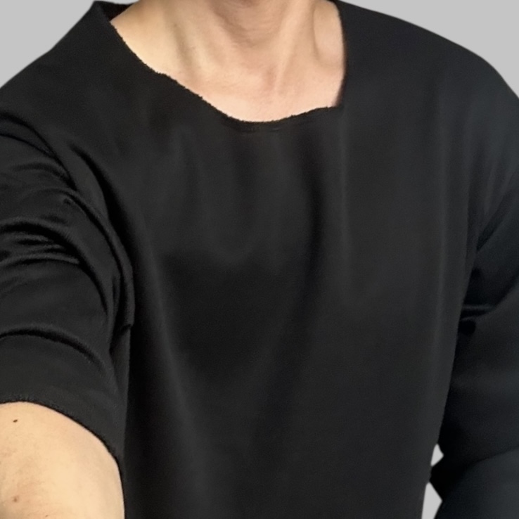 비침없는 흰티 목 넓은 긴팔 무지티 그런지룩 이미지 7