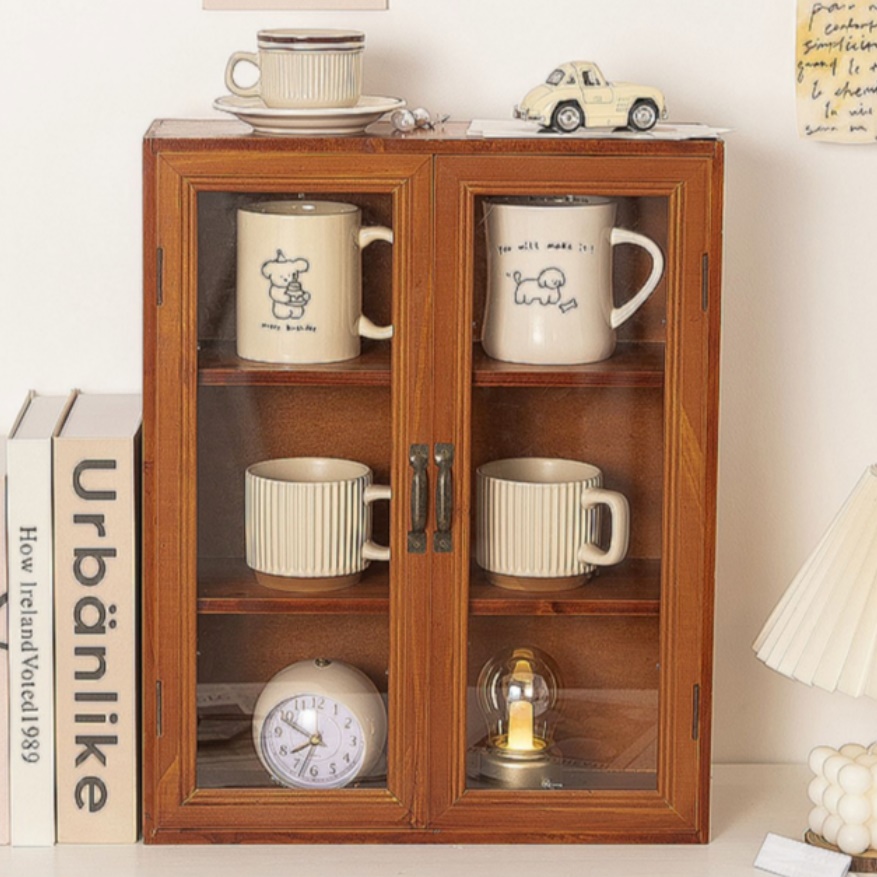 우드 엔틱 수납장 책상 미니 정리장 약 수납장 다기능 수납장