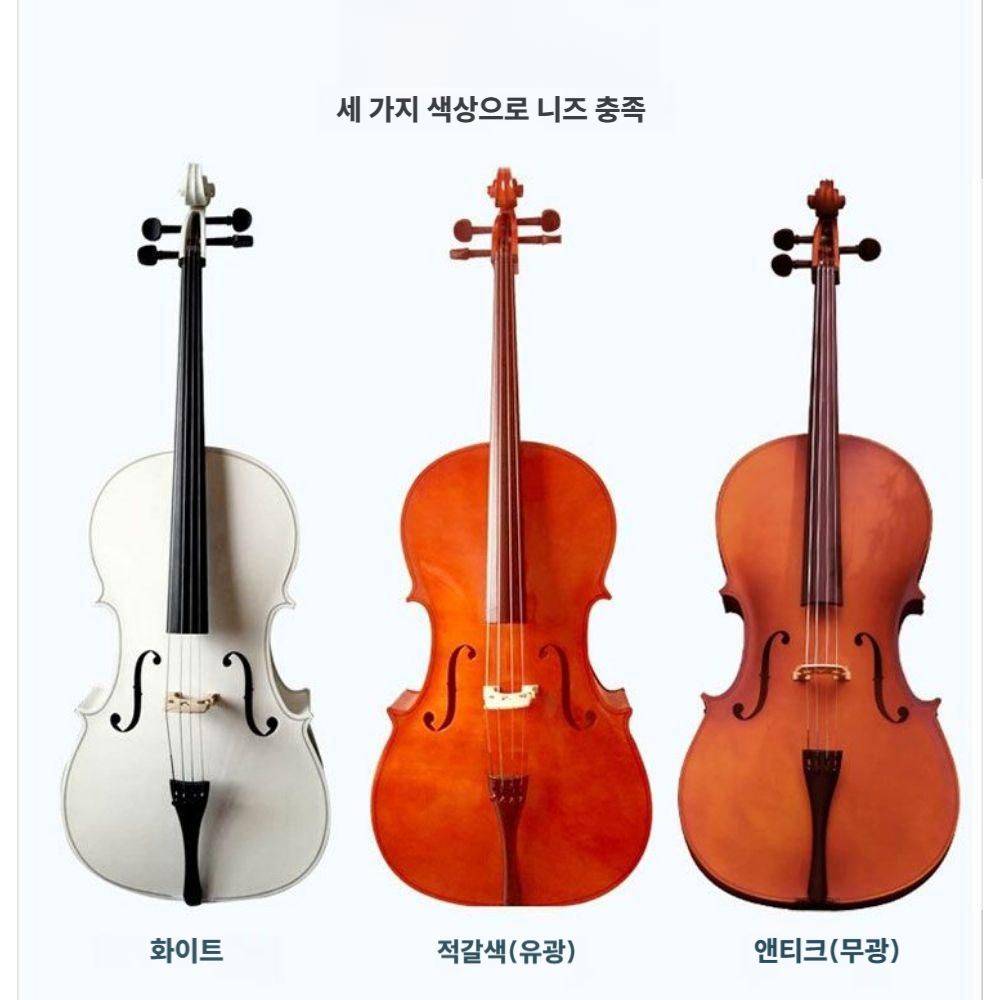 입문용첼로 학원 레슨 교육용 성인 초보자 취미 연습 적갈색 4/4 (기본구성) - 상세 이미지 2