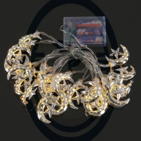 DOXA협력사 따뜻한잡화점 20구 LED 달별 가랜드 전구 웜색 3M led와이어전구 감성캠핑조명