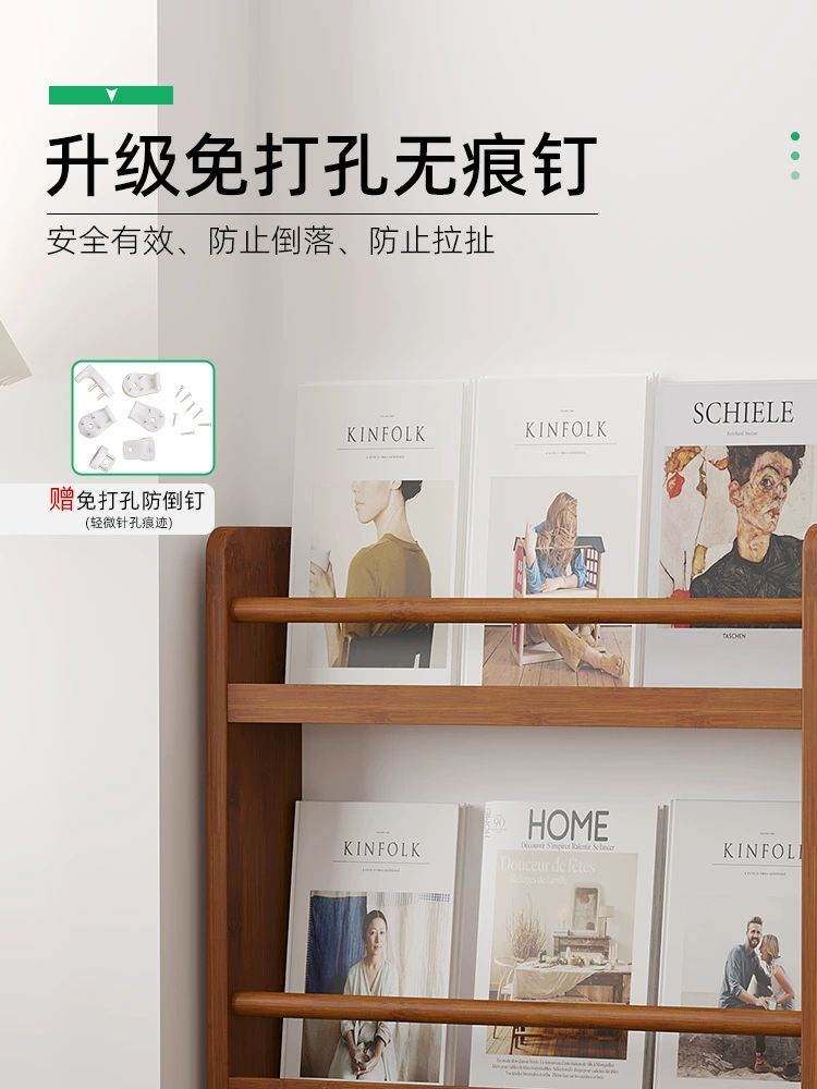 문뒤 수납장 책장 공간활용 틈새 초박형 도어 책꽂이 3단 50 길이 좁은 수납선반 - 상세 이미지 3