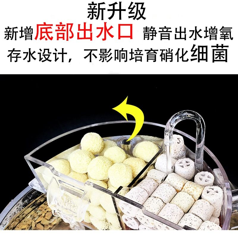 여과기 어항 원형 기포기 둥근 필터 수조 산소발생 2.5W투명펌프소프트호스포함 - 상세 이미지 3