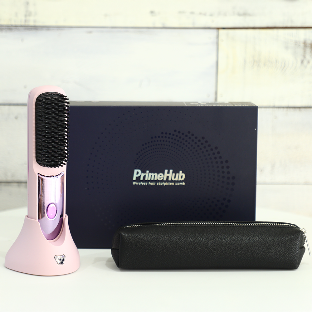 2025년 8월 신제품 프라임허브 무선 빗 고데기 청담스타일 헤어 뿌리 볼륨 매직기 브러쉬