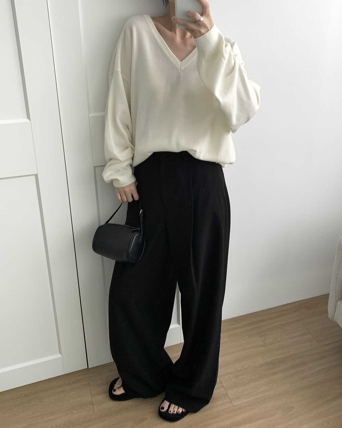 [일부당일] 아웃핏 갈라 팬츠 와이드 스판 슬랙스 (2c) - 상세 이미지 2