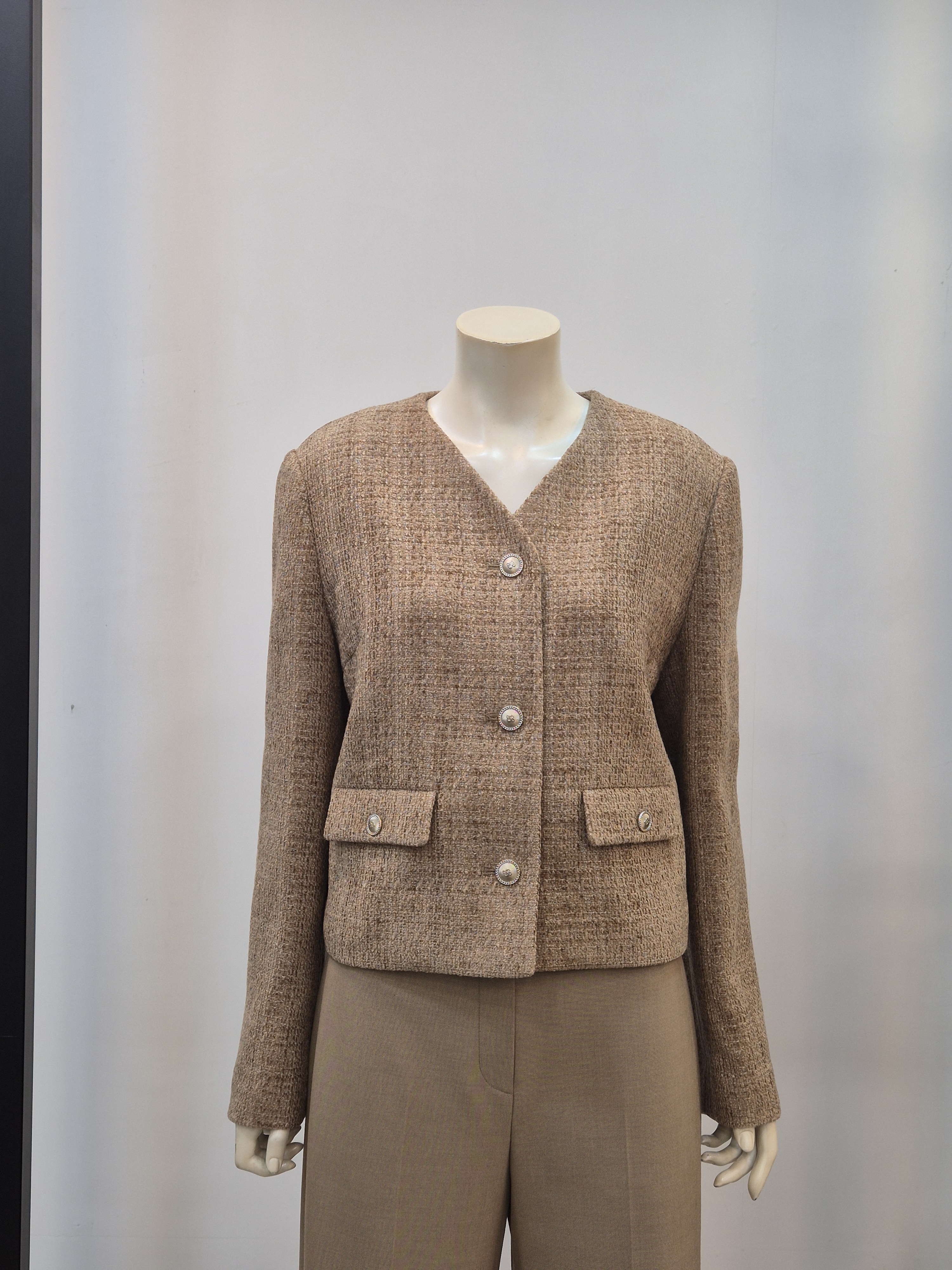 쉬즈미스 브이넥 트위드 가을 자켓 결혼식 상견례 P332090