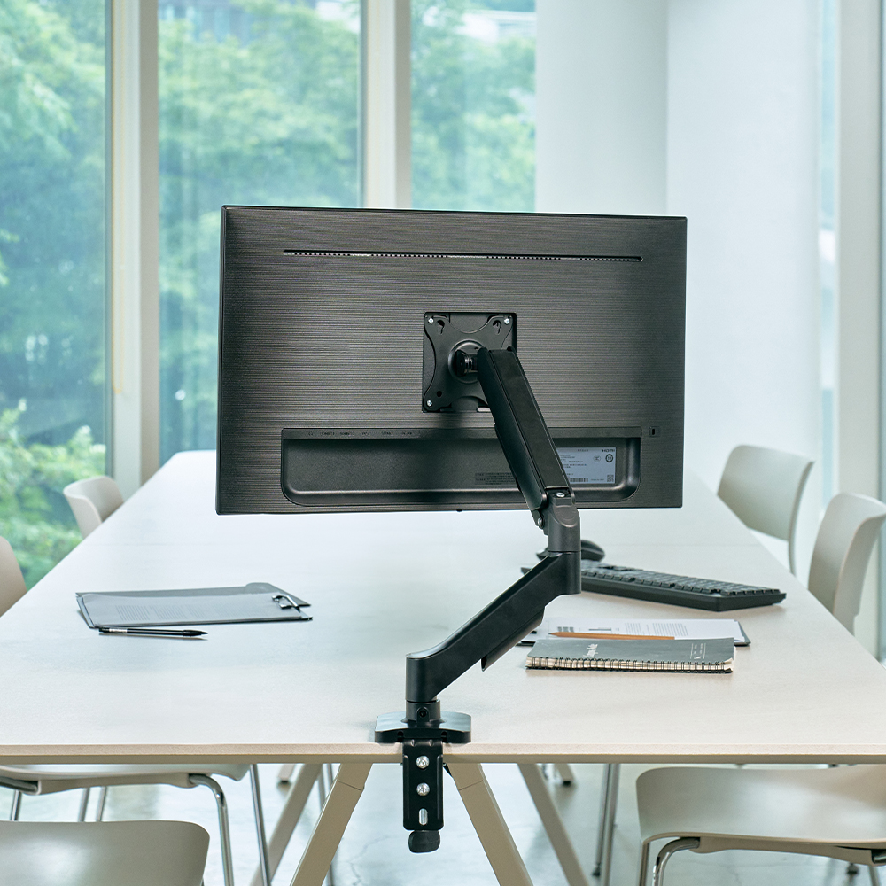 더함 모니터암 싱글 모니터 거치대 베이직 블랙 - 상품 이미지