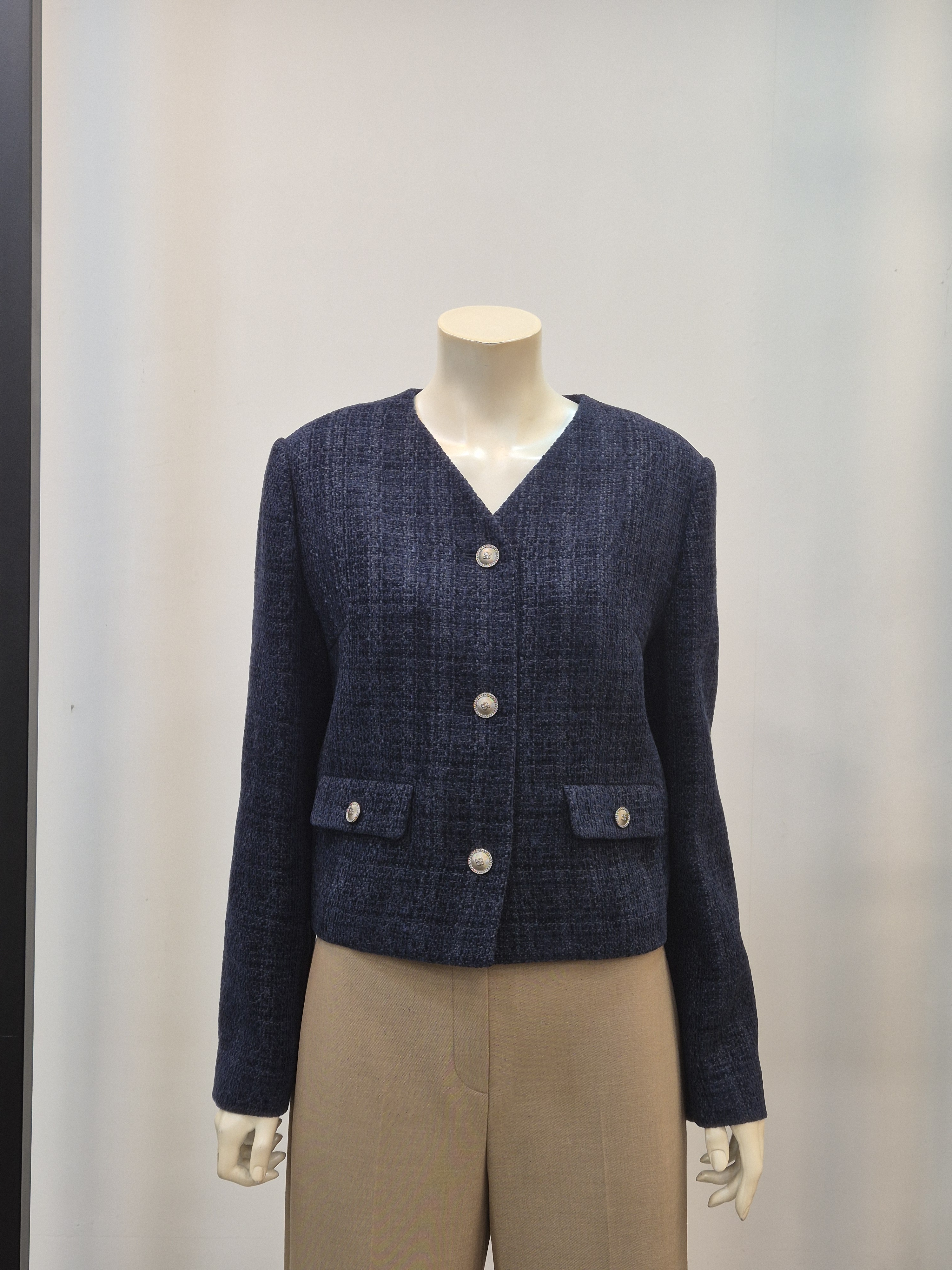 쉬즈미스 브이넥 트위드 가을 자켓 결혼식 상견례 P332090