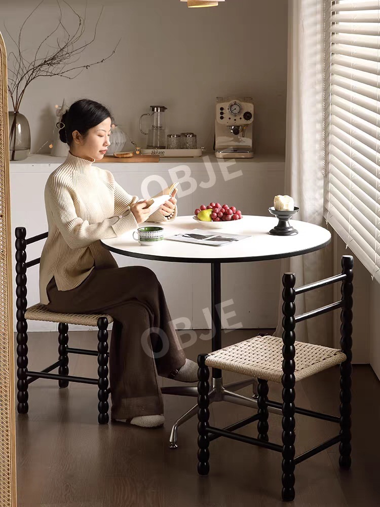 오브제 예쁜 원목식탁의자 내추럴 로프 소형 조롱박 의자 카페 체어 - 상세 이미지 4