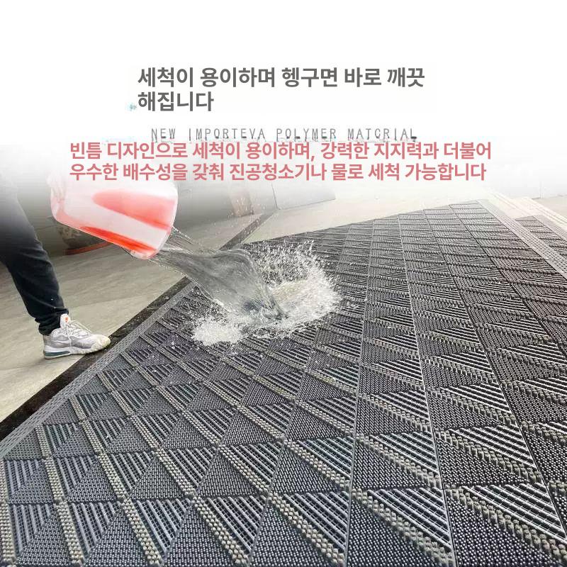 외부바닥매트 현관 도어매트 깔판 복도 발판 브러시 현관매트 현관코일매트 베란다바닥 2022년 싱글 브러시 그레이 블록 A 90x120CM 고무망치 포함 - 상세 이미지 3