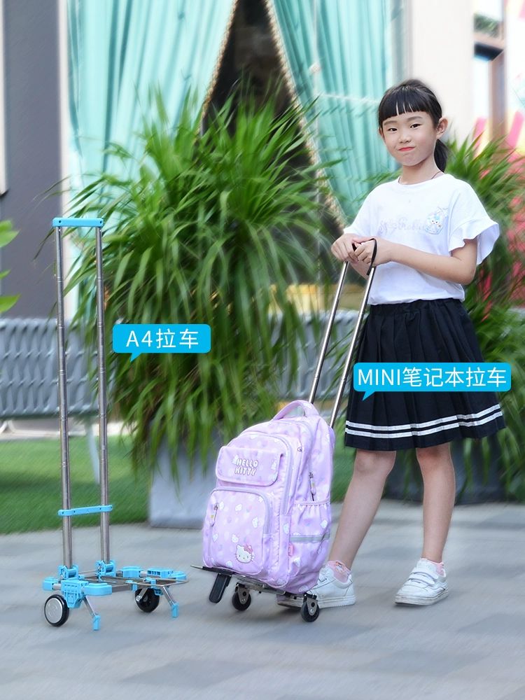휴대용 초경량 미니 카트 캠핑 낚시 여행 쇼핑 접이식 블루 책가방 카트 - 상세 이미지 5