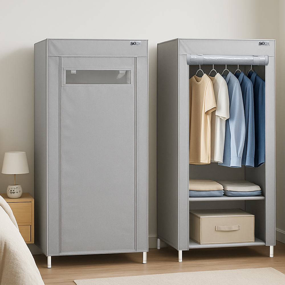 시스템 비키니 옷장 간이 비키니 이불장 커튼형 행거 부직포 옷장 비키니장