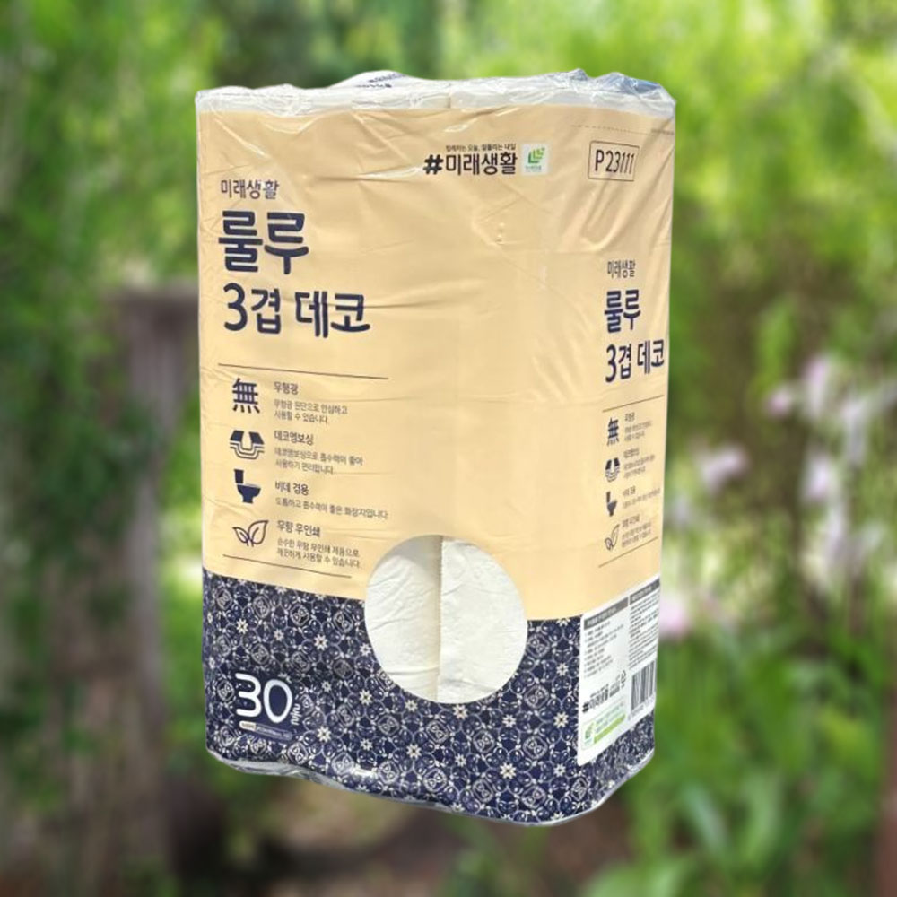 엠보싱 3겹 화장지 22m 30롤 두루마리 비데 휴지
