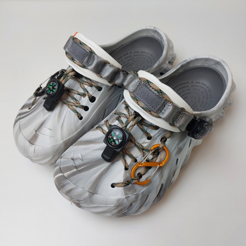 크록스 에코 클로그 본 블랙 파라코드 커스텀 슈즈 207937-2YJ