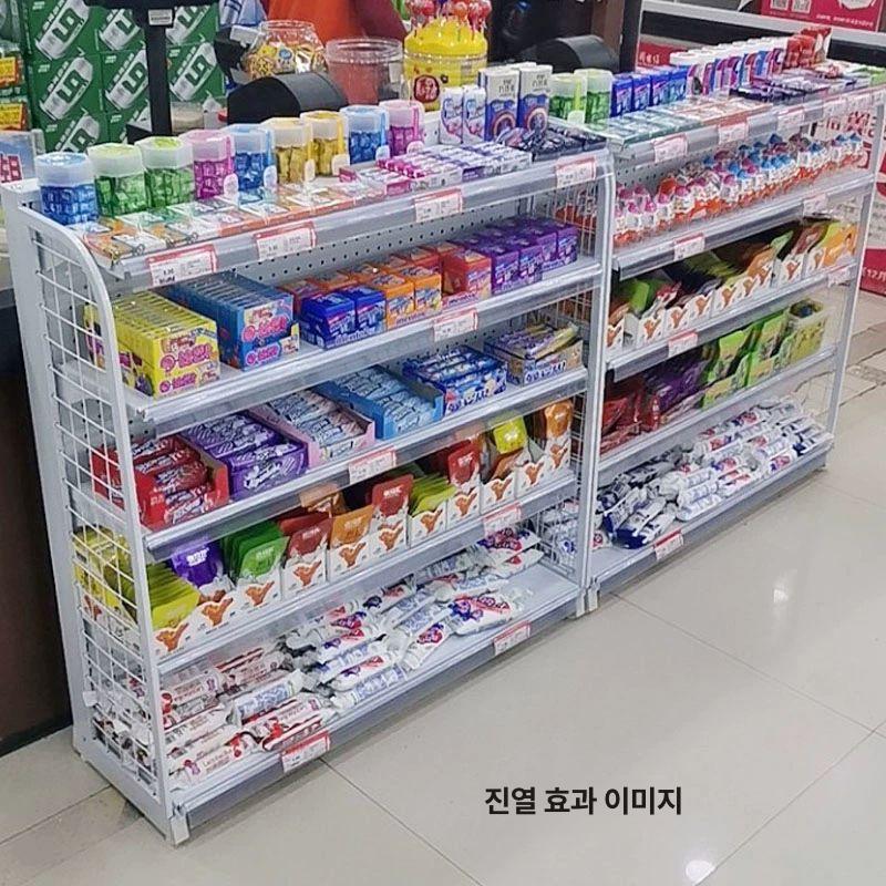 과자 진열대 편의점 철제 약국 수납 슈퍼마켓 제품 철제선반 랙철제선반 창고철제선반 슈랙 블랙 100x30X80 높이 5층 평판 - 상세 이미지 4
