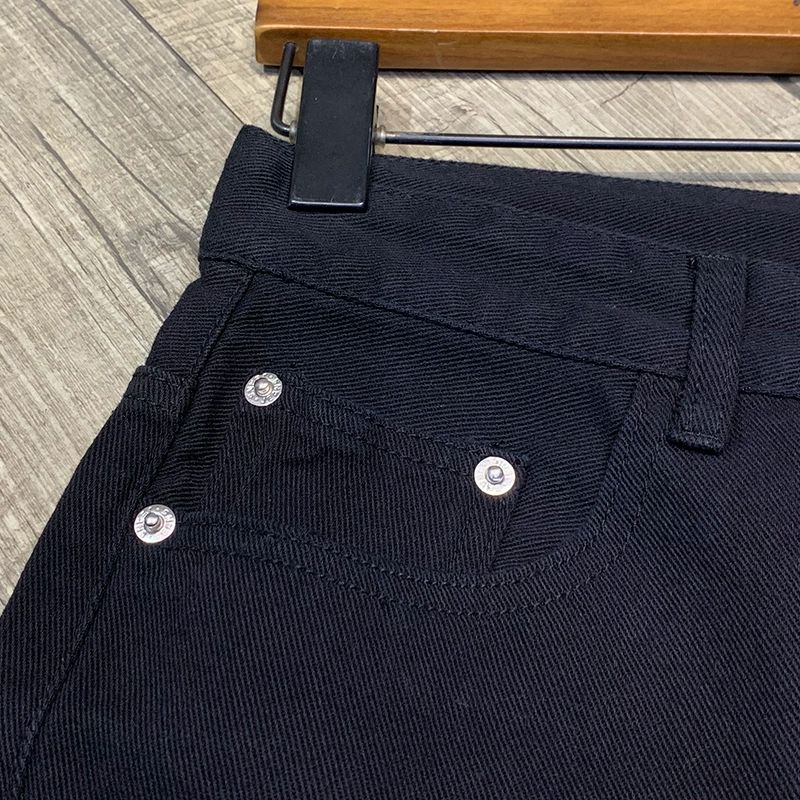 흰반바지 검정바지 데님 남자 반바지 흰바지 남성복 찢어진 팬츠 오부 블랙 구멍 28 - 상세 이미지 5