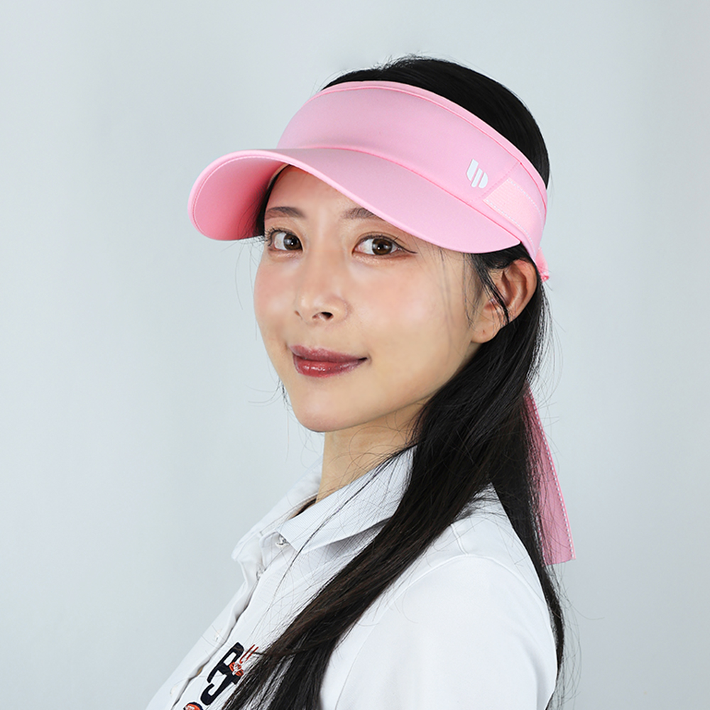 루페오 여성 우먼스 러블리 리본 바이저 햇빛 차단 와이드챙 썬캡 골프 테니스 배드민턴 모자 - 상세 이미지 3