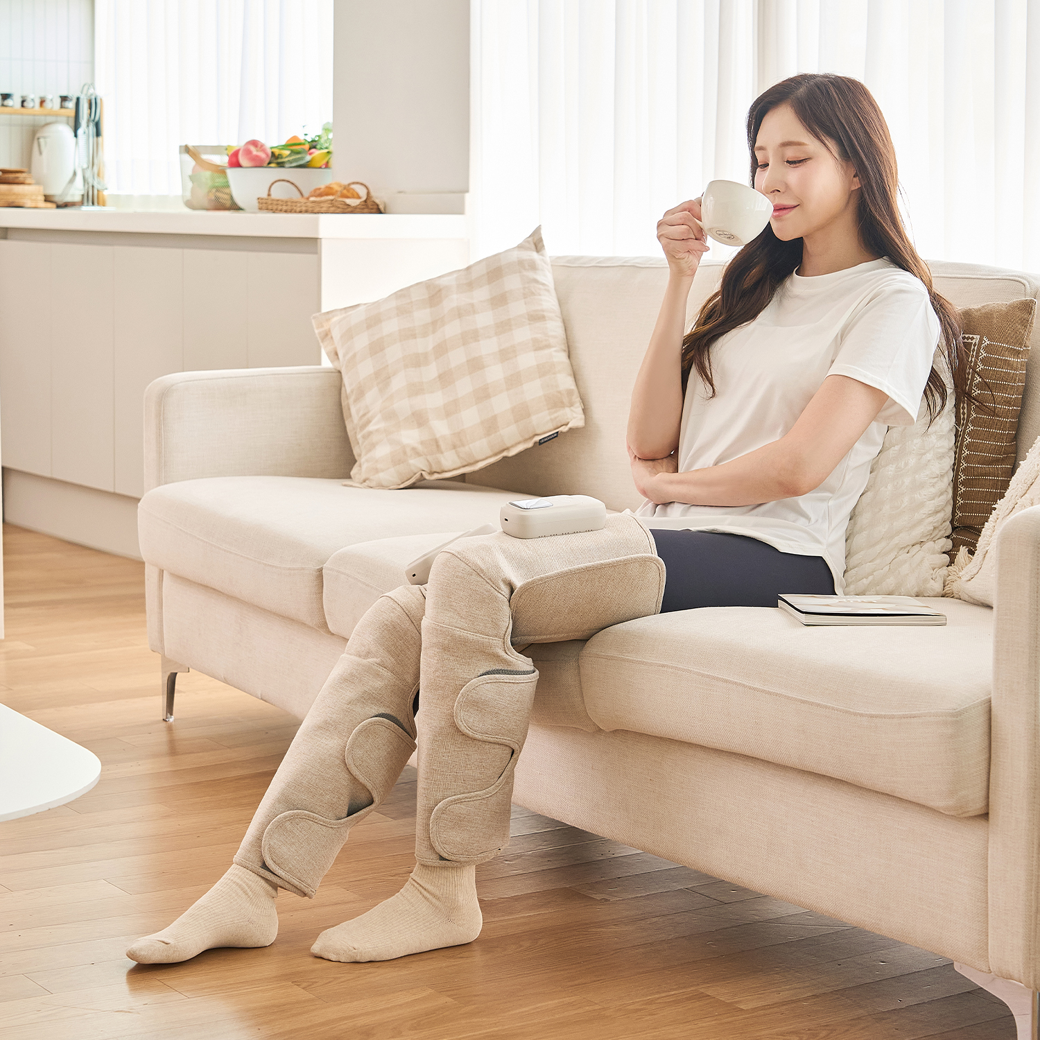 오엘라 바디케어 무선 온열 허벅지 종아리 마사지기 LM01