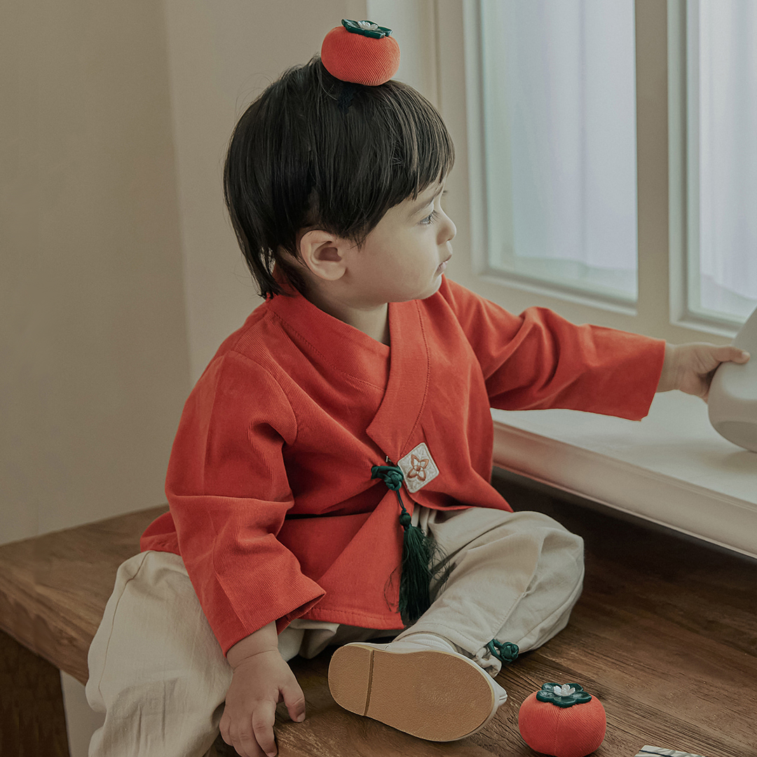 남아 백일 돌잔치 촬영의상 어린이집 단홍 한복 이미지 7