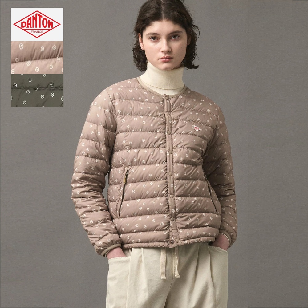 단톤 프린트 이너 다운 재킷 여성 DT-A0001ING BEIGE M - 상품 이미지